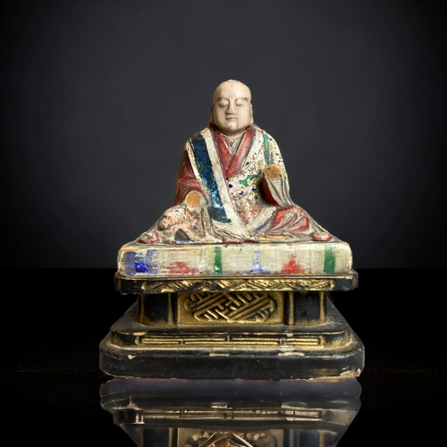 A CHINESE CARVED WOOD POLYCHROME 3c9329
