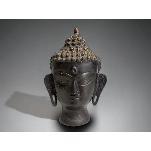 A THAI BRONZE HEAD OF BUDDHA HEIGHT 3c9334
