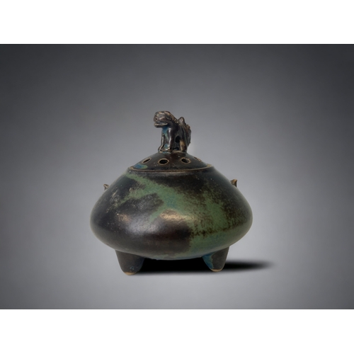 A CHINESE JUN GLAZE COVERED CENSER  3c9332