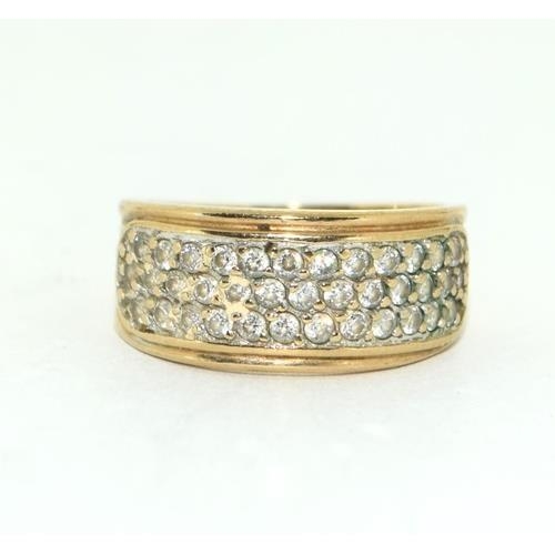 9ct gold ladies 3 bar Diamond ring