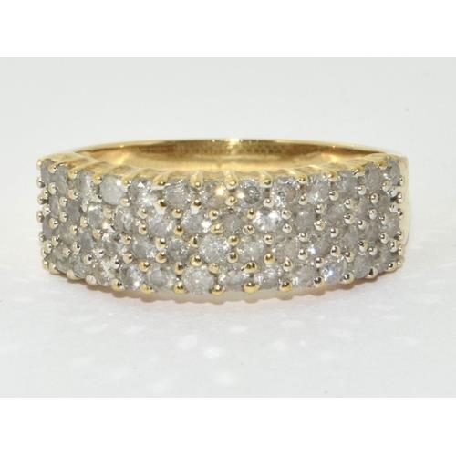 9ct Gold Ladies Diamond Bar Ring  3c9386