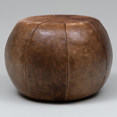 MODERN LEATHER UPHOLSTERED POUF11 3c6cc2