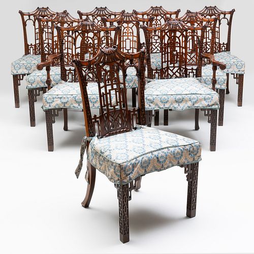 SET OF TEN GEORGE III STYLE STAINED 3c6d75