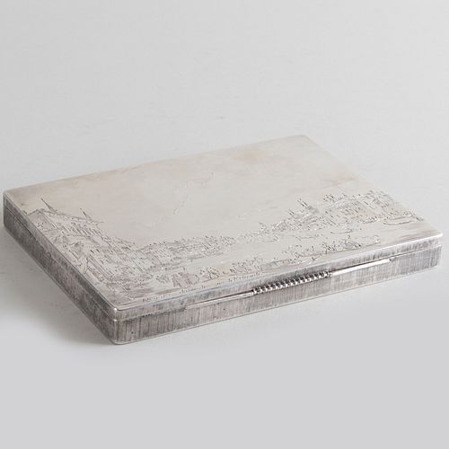 ITALIAN SILVER BOX ENGRAVED WITH 3c6d77