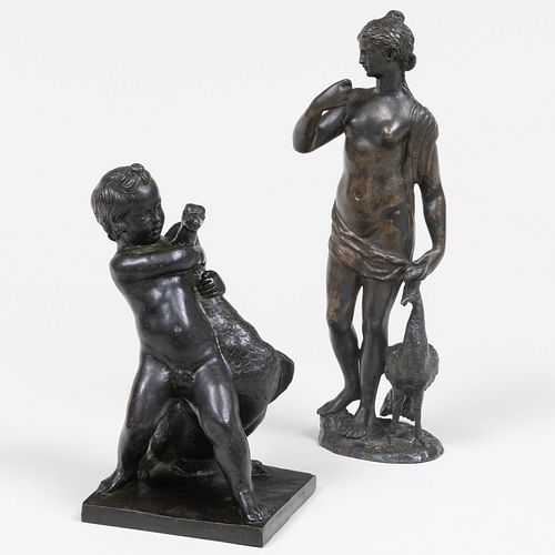TWO BRONZE WORKS, LEDA AND THE