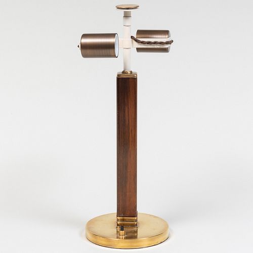 MODERN WOOD AND BRASS DESK LAMP16 3c6dad