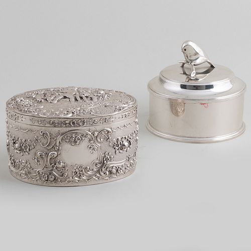 GERMAN SILVER REPOUSSé OVAL BOX