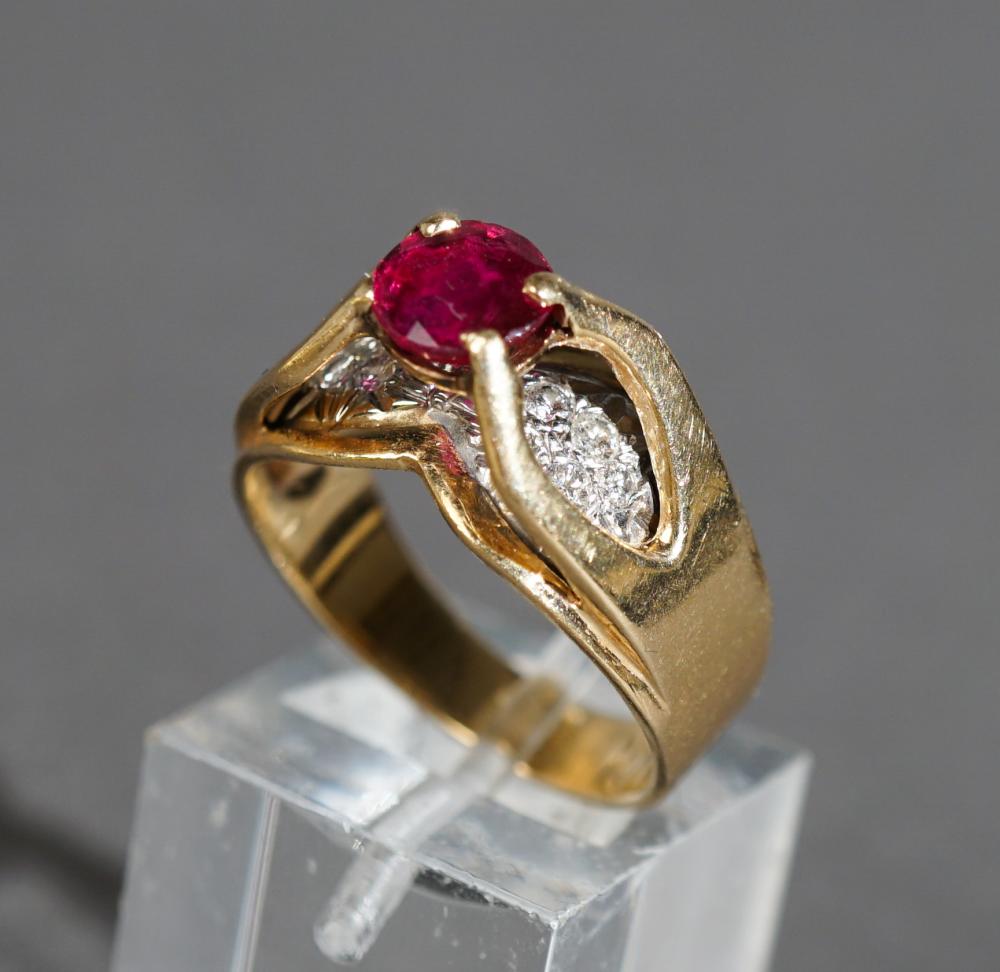 14-KARAT YELLOW-GOLD, RUBY AND