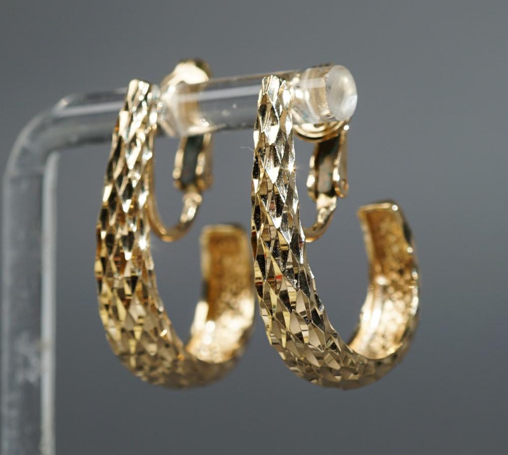 PAIR OF 14-KARAT YELLOW-GOLD CLIP-BACK