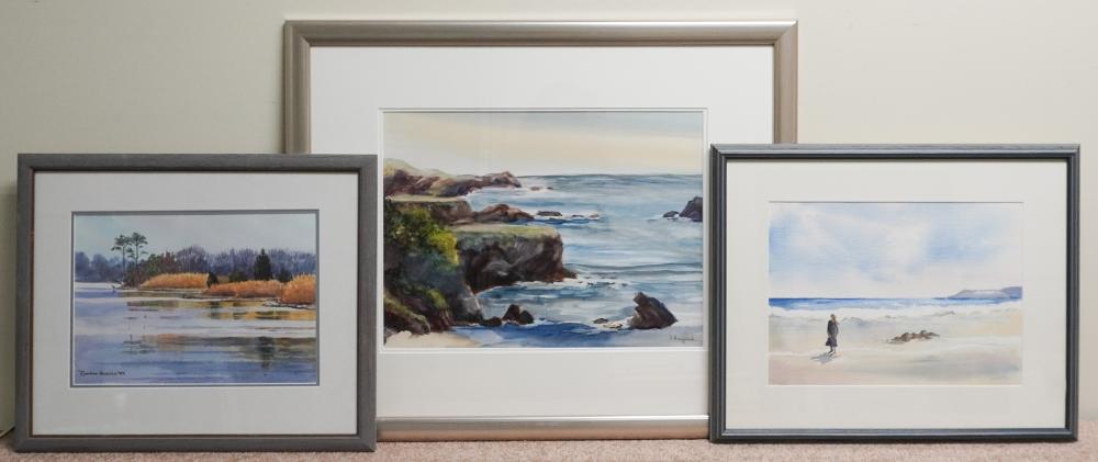 THREE ASSORTED SEASCAPE WATERCOLORS
