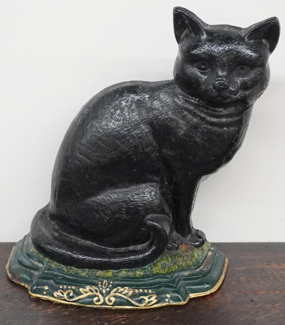 PAINTED METAL CAT-FORM DOORSTOP,