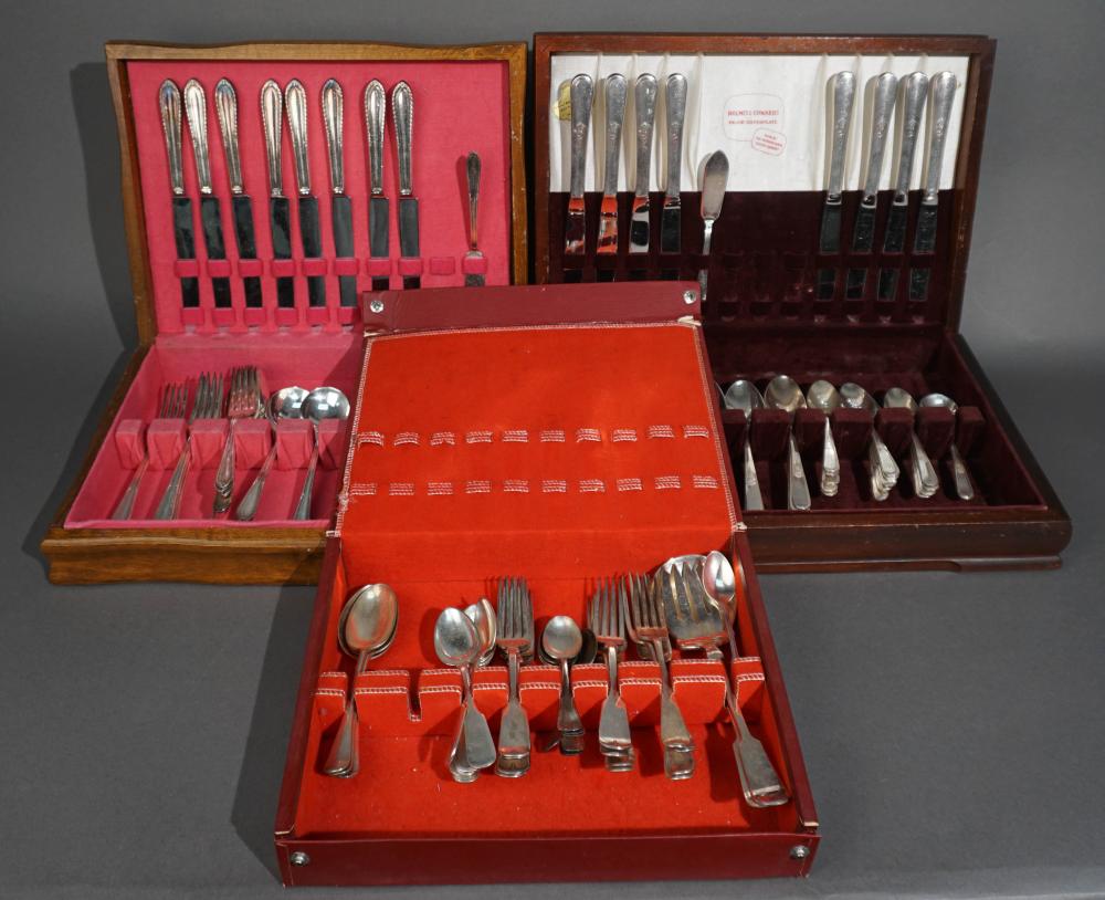 THREE FLATWARE BOXES WITH ASSEMBLED