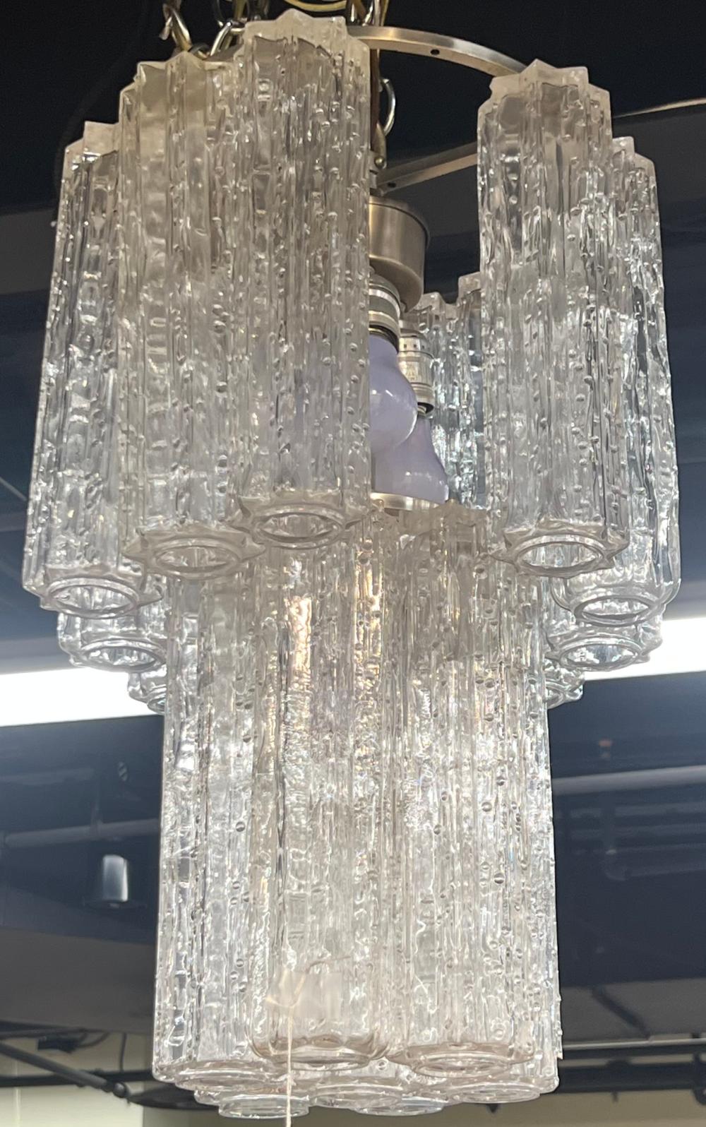 CONTEMPORARY GLASS TUBE CHANDELIER,