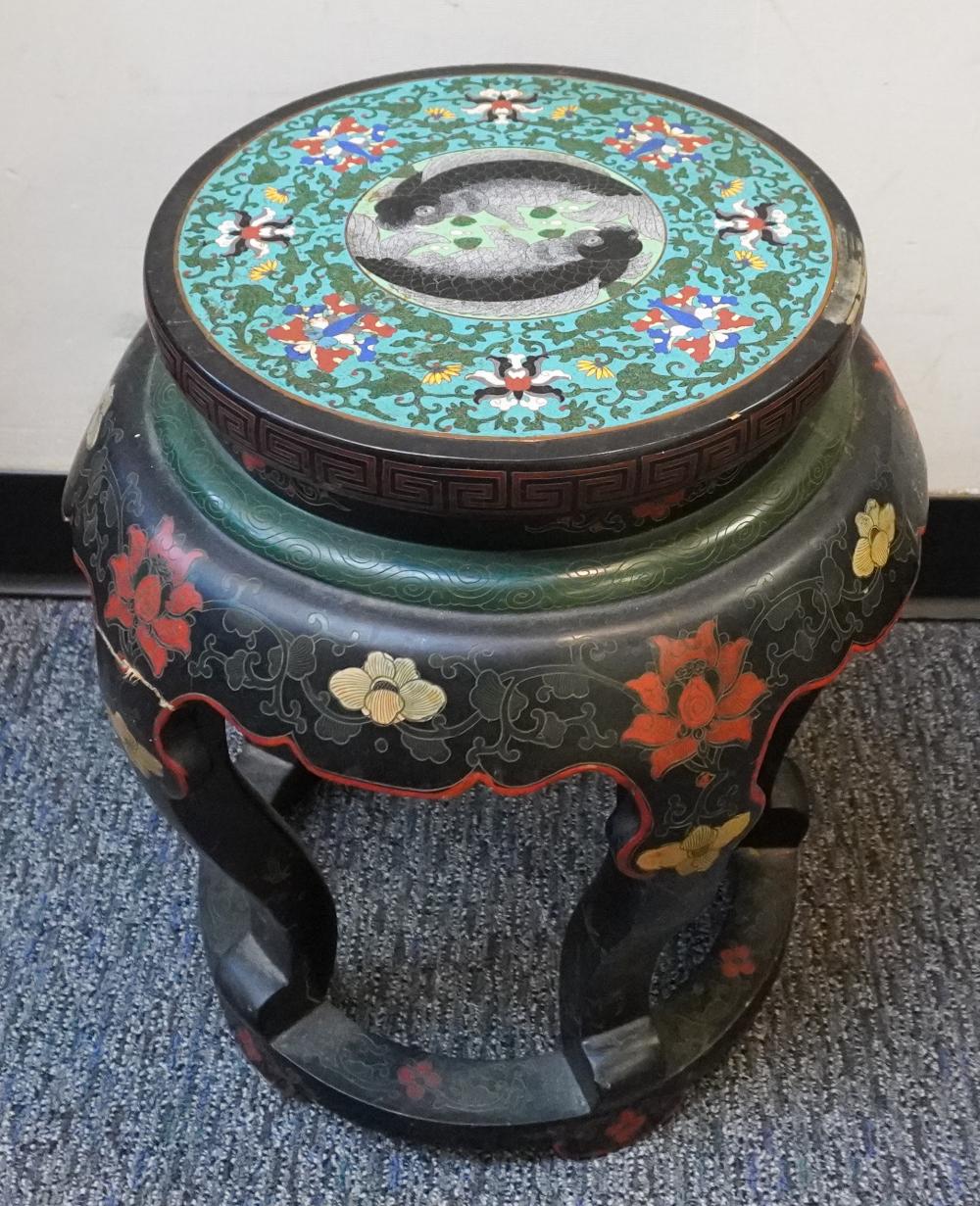 CHINESE POLYCHROME DECORATED BLACK 3c6f5f