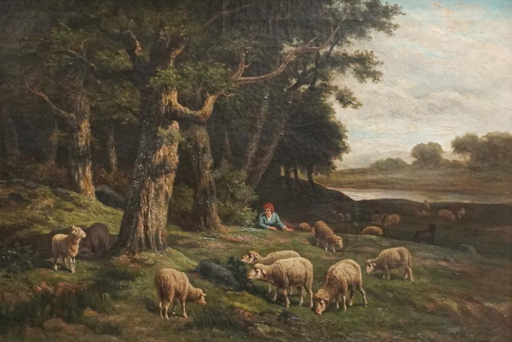 19TH CENTURY SCHOOL SHEEP GRAZING  3c6fcb