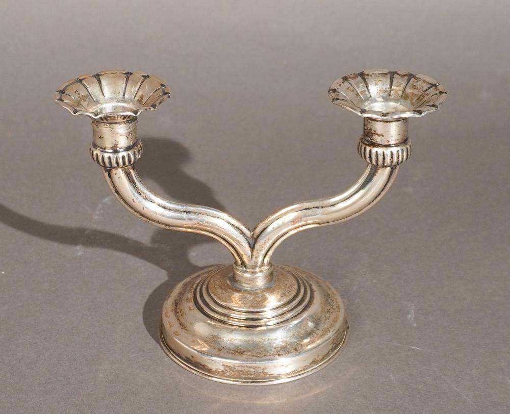 ISRAELI 833-SILVER TWO-LIGHT CANDELABRUM,