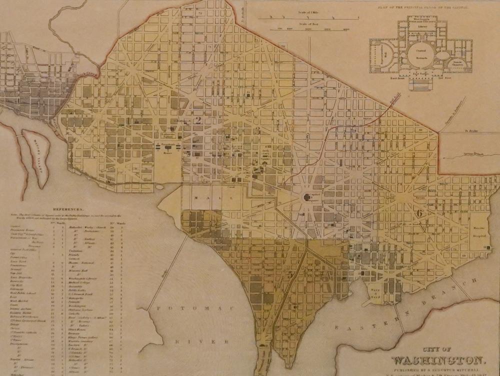 MAP OF WASHINGTON D C C 1846  3c7094