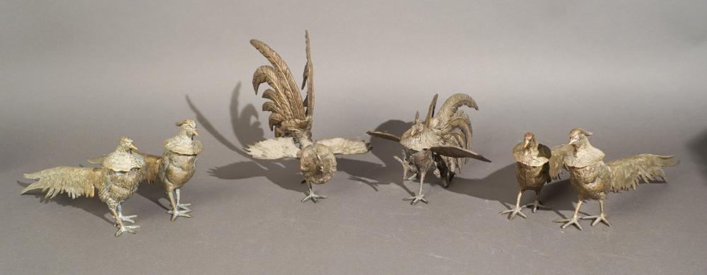 PAIR BRASS ROOSTER AND TWO PAIR 3c70a3