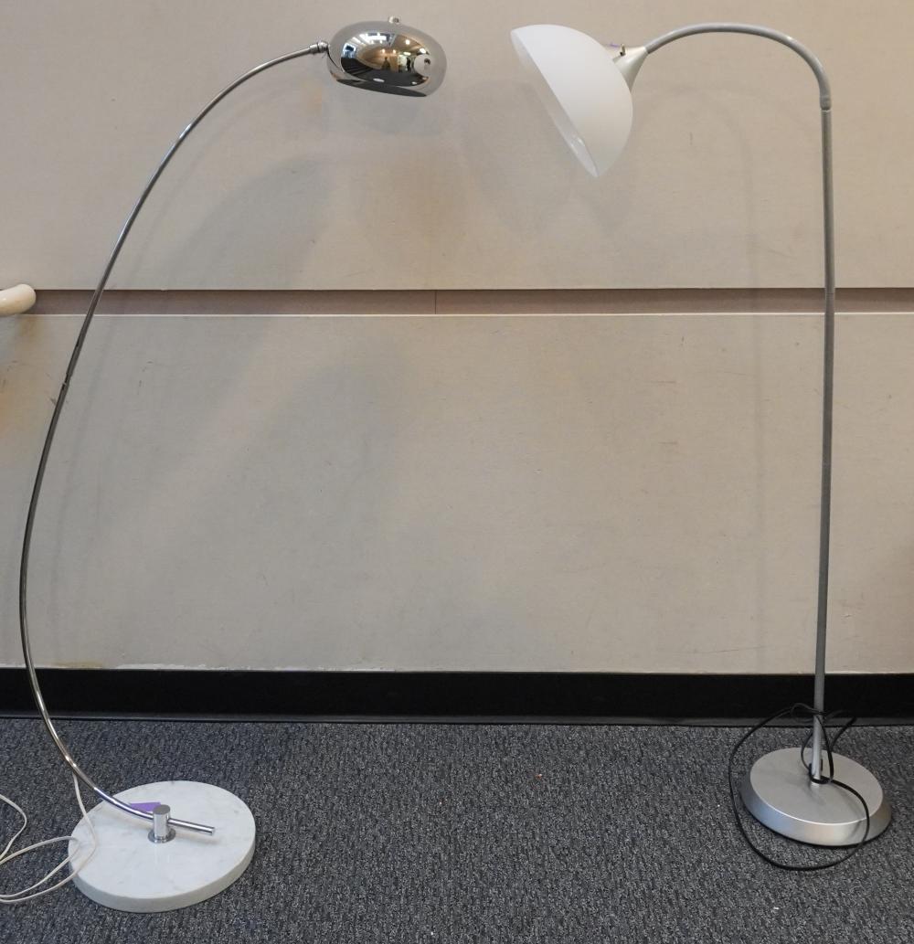 TWO MODERN FLOOR LAMPS H 56 IN  3c70a8