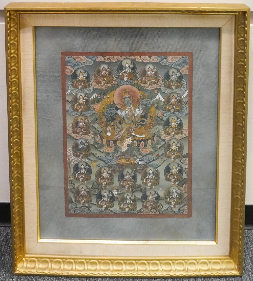 TIBETAN THANGKA, FRAME: 35 3/4