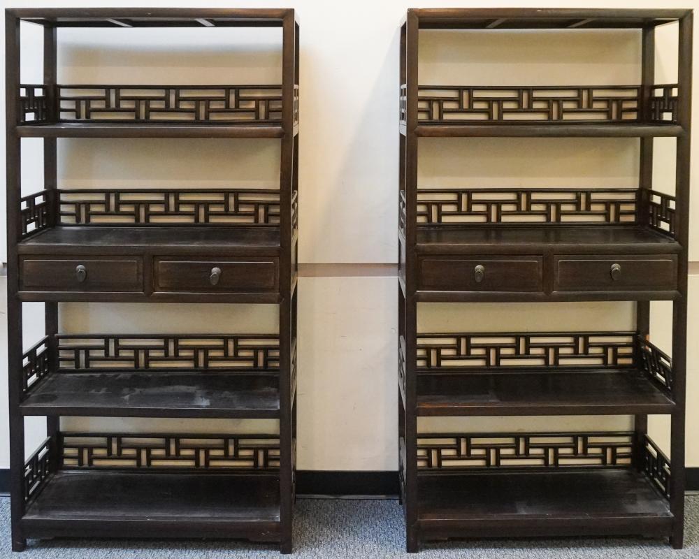 PAIR OF CHINESE FRUITWOOD ETAGERES  3c7106