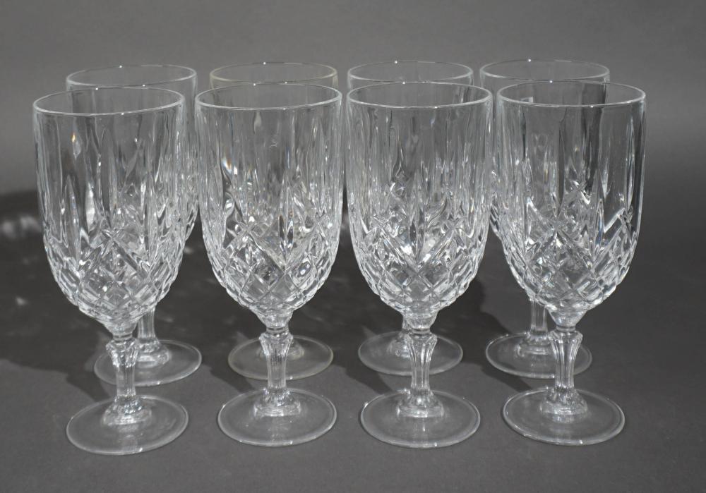 EIGHT WATERFORD CRYSTAL STEM GOBLETS,