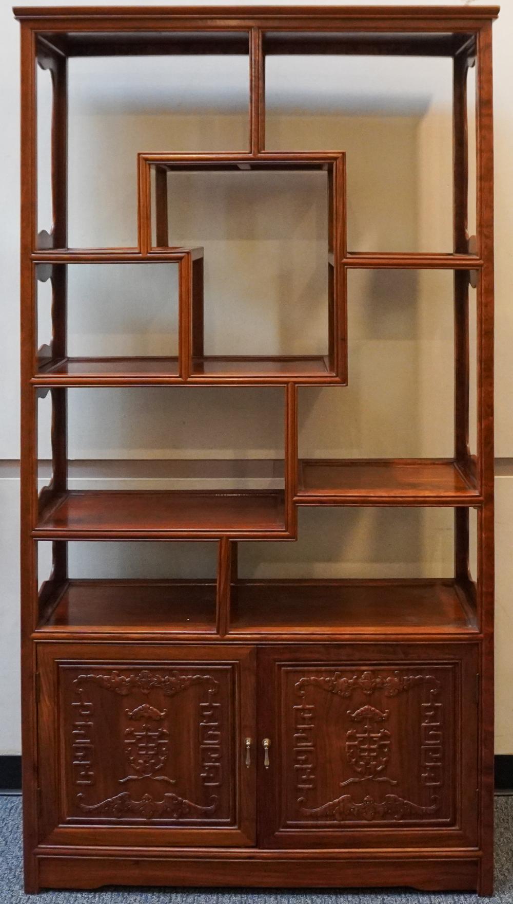 CHINESE ROSEWOOD ETAGERE, 76 3/4