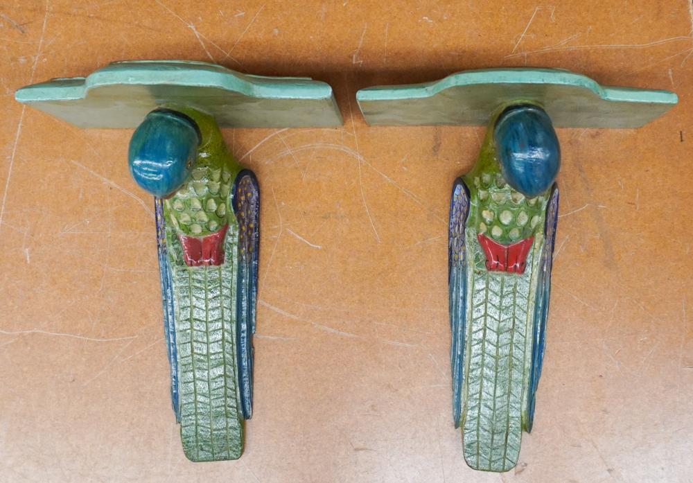 PAIR OF INDIAN DECORATED WOOD HANGING 3c712d