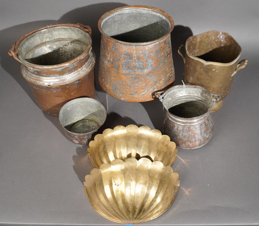 COLLECTION OF COPPER FINISHED TIN,