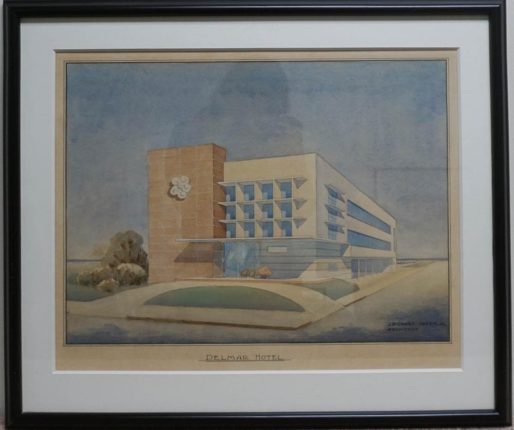 J RICHARD OGDEN, THE DELMAR HOTEL, WATERCOLOR