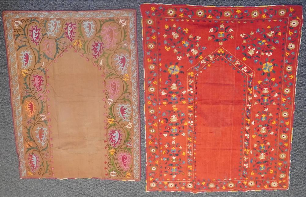 TWO CENTRAL ASIAN EMBROIDERED SILK