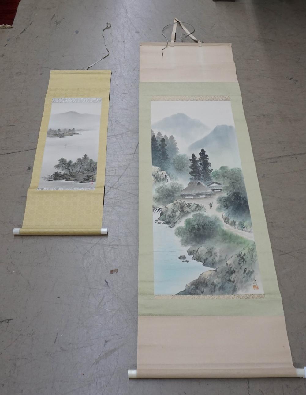 TWO JAPANESE HANGING SCROLLS MOUNTAIN 3c729f