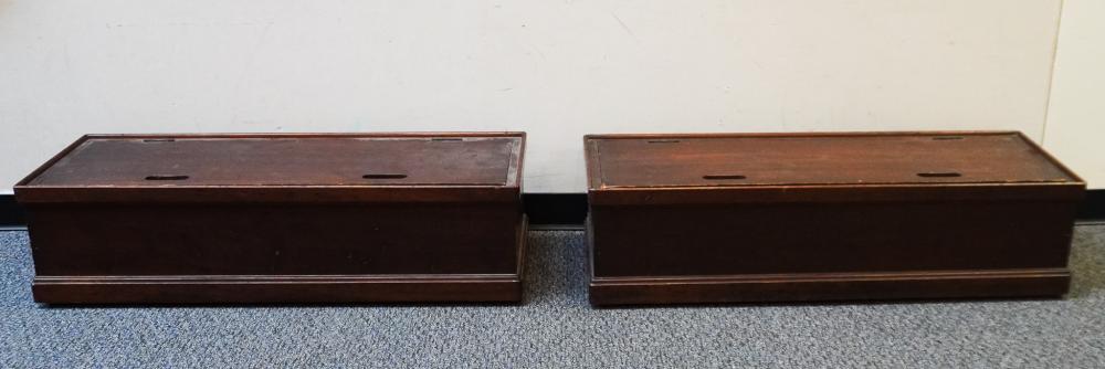 PAIR OF STAINED PINE UNDERBED STORAGE 3c72be