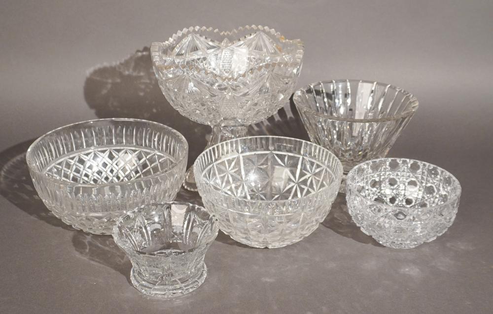 GROUP OF CUT CRYSTAL BOWLS AND CENTERPIECEGroup