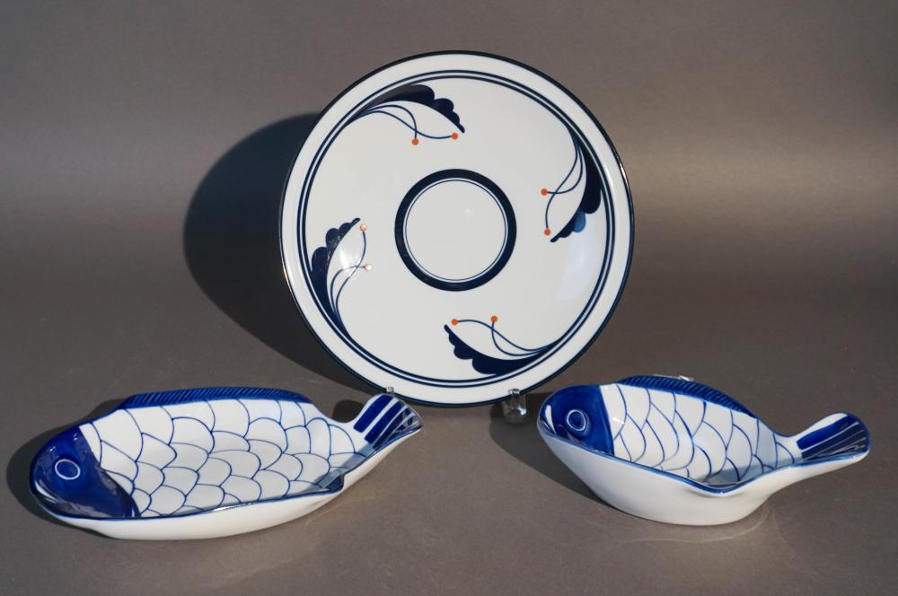 TWO DANSK FISH FORM DISHES AND