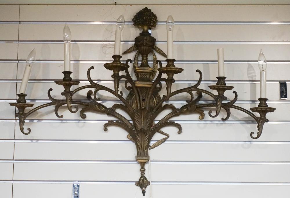 NEOCLASSICAL STYLE BRASS SIX LIGHT