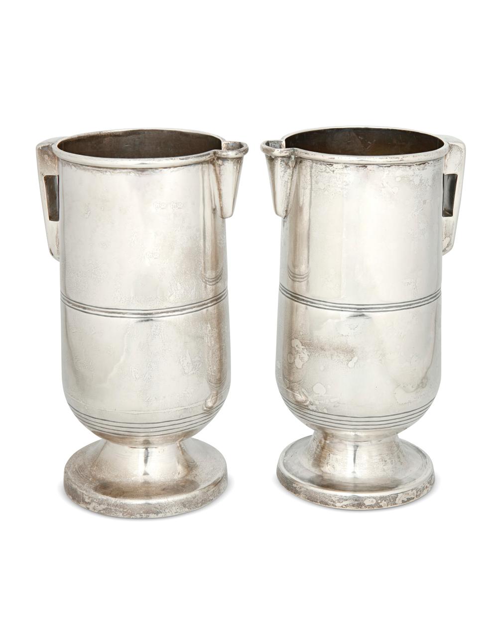 A PAIR OF STERLING SILVER WATER