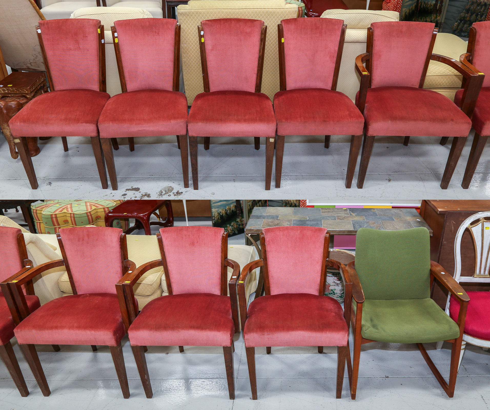 SET OF EIGHT ART DECO STYLE CHAIRS 3c75a1