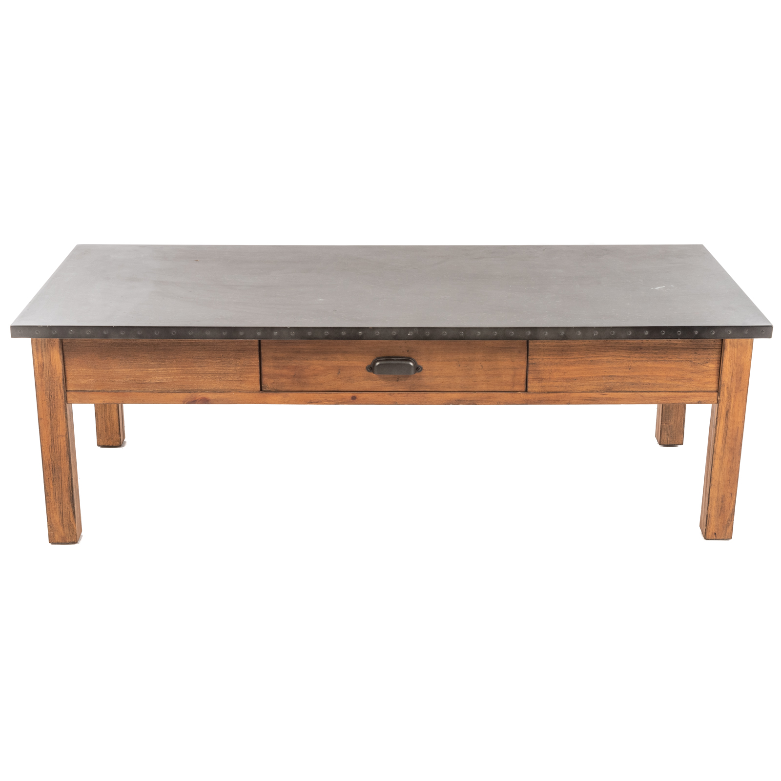 RUSTIC METAL WOOD COFFEE TABLE 3c75ad