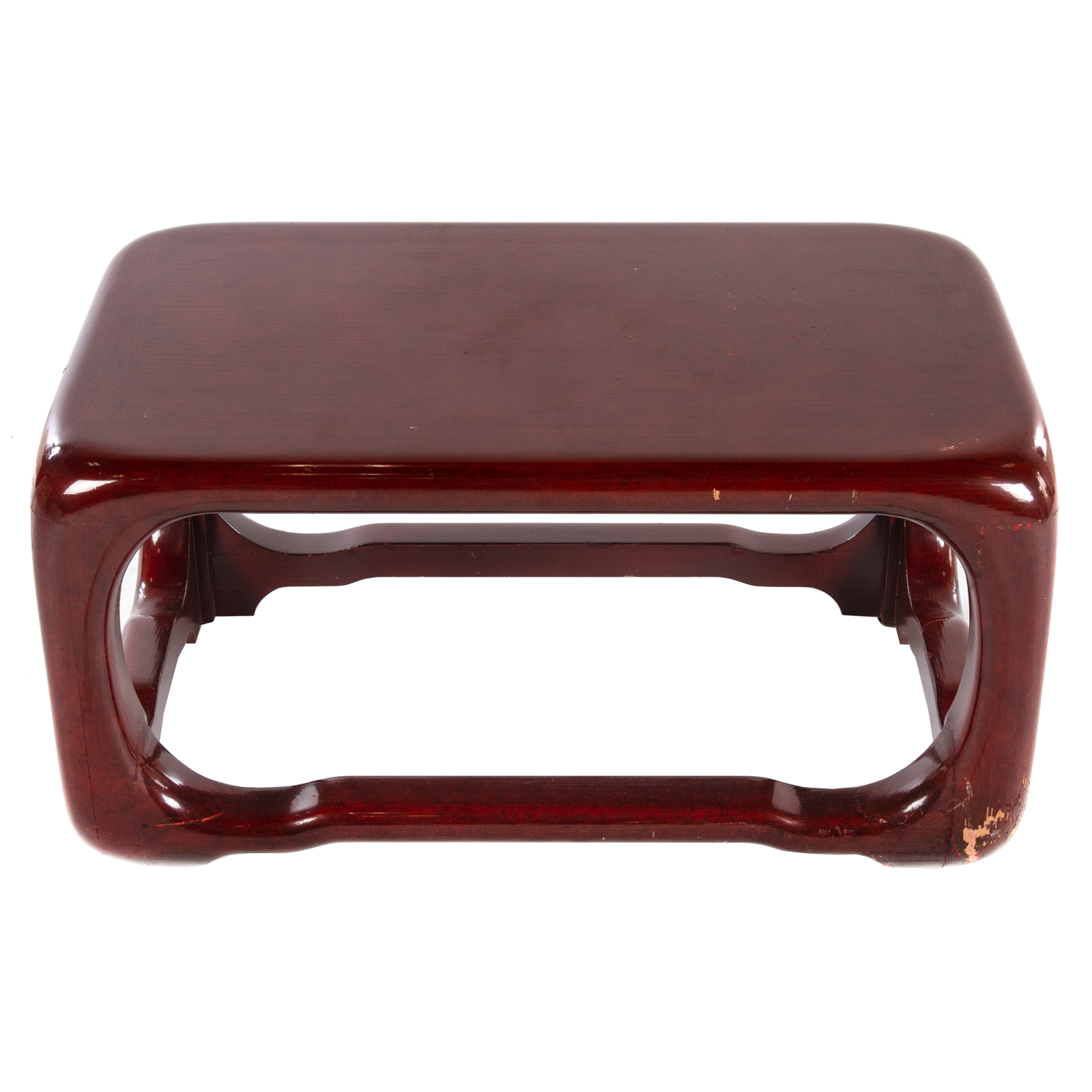 RED LACQUER MODERNIST SIDE TABLE 3c75b2