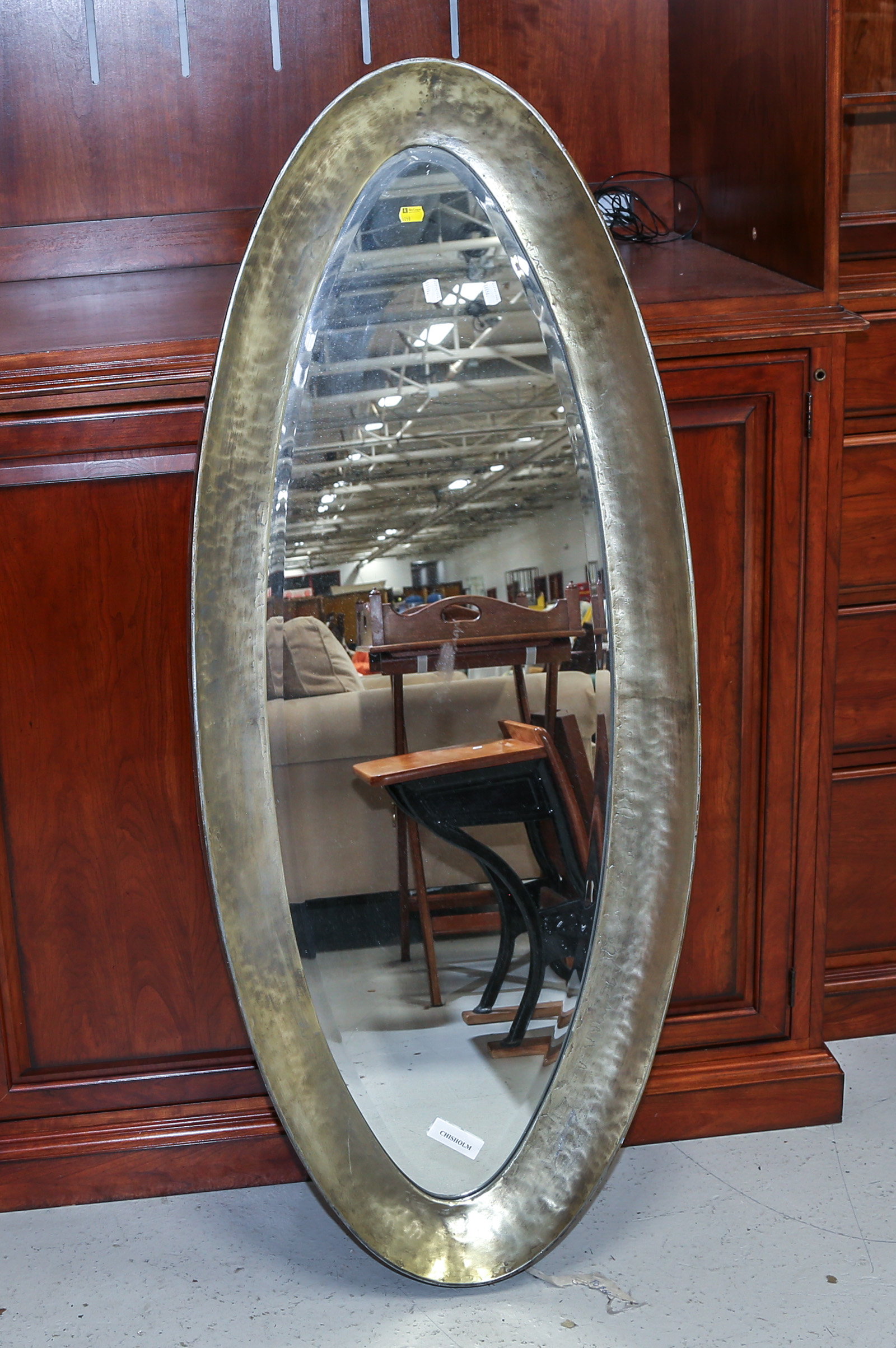 LARGE CONTEMPORARY OVAL MIRROR 3c75d9