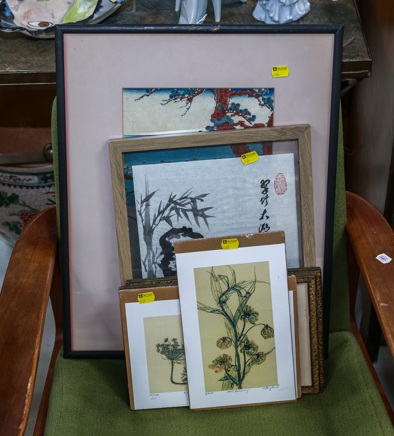 SIX FRAMED UNFRAMED ARTWORKS 3c7633