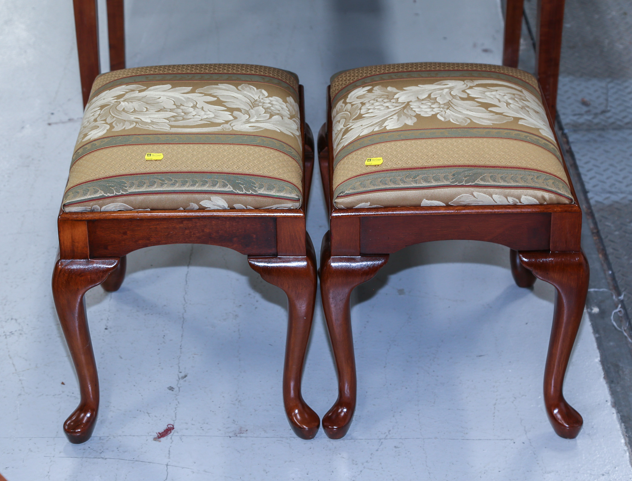 A PAIR OF QUEEN ANNE STYLE STOOLS