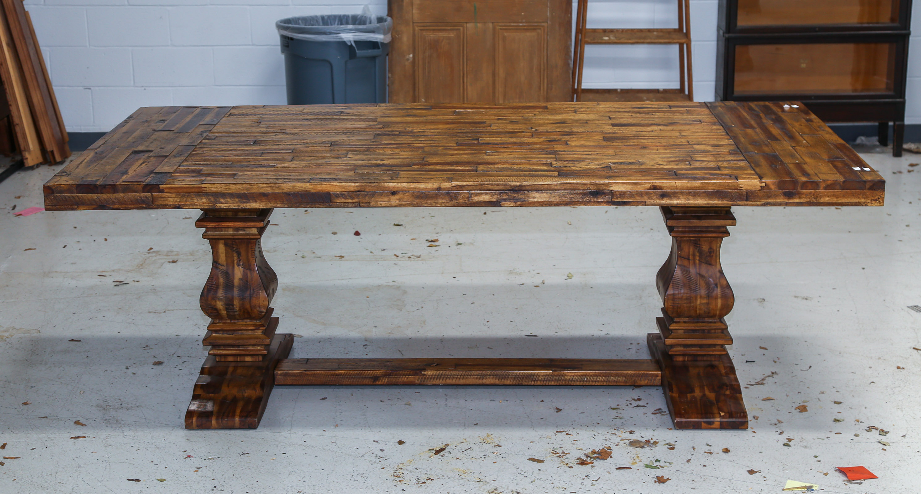 LARGE BUTCHER BLOCK TOP STYLE REFECTORY 3c76bb