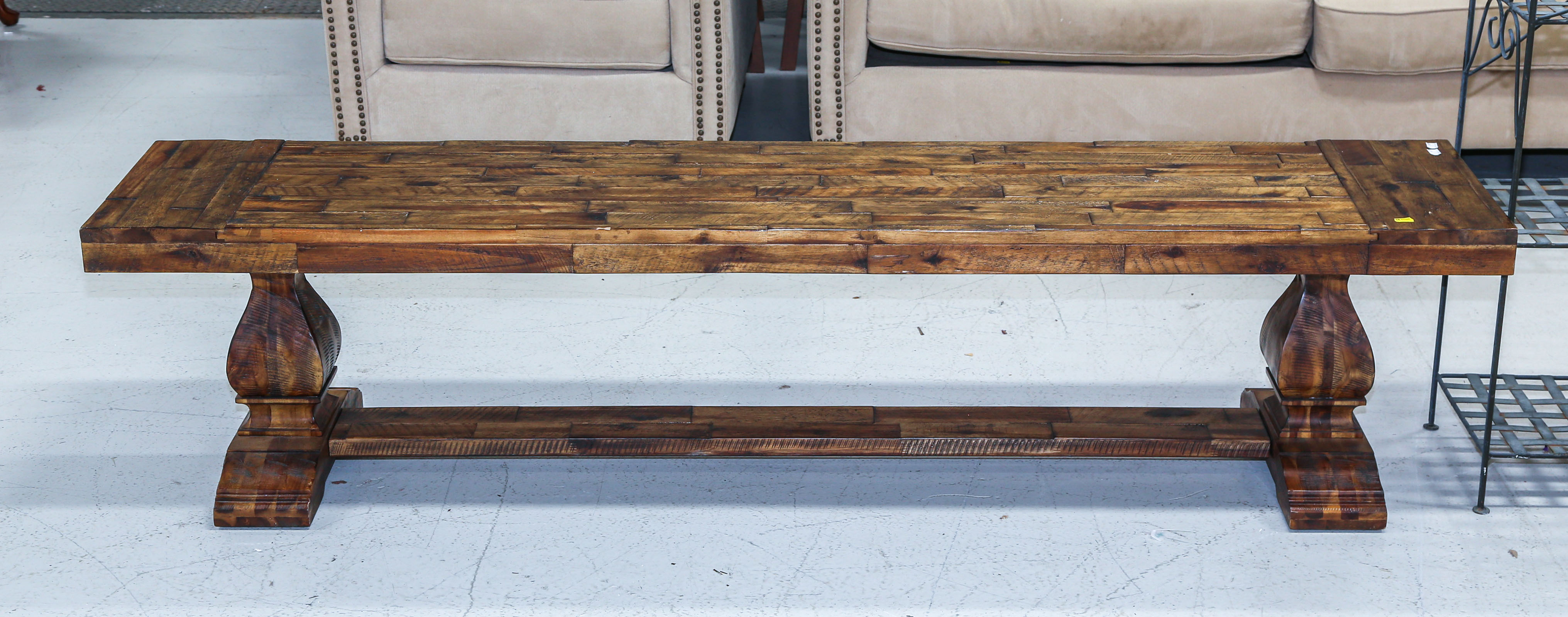 LARGE BUTCHER BLOCK TOP STYLE BENCH 3c76c2