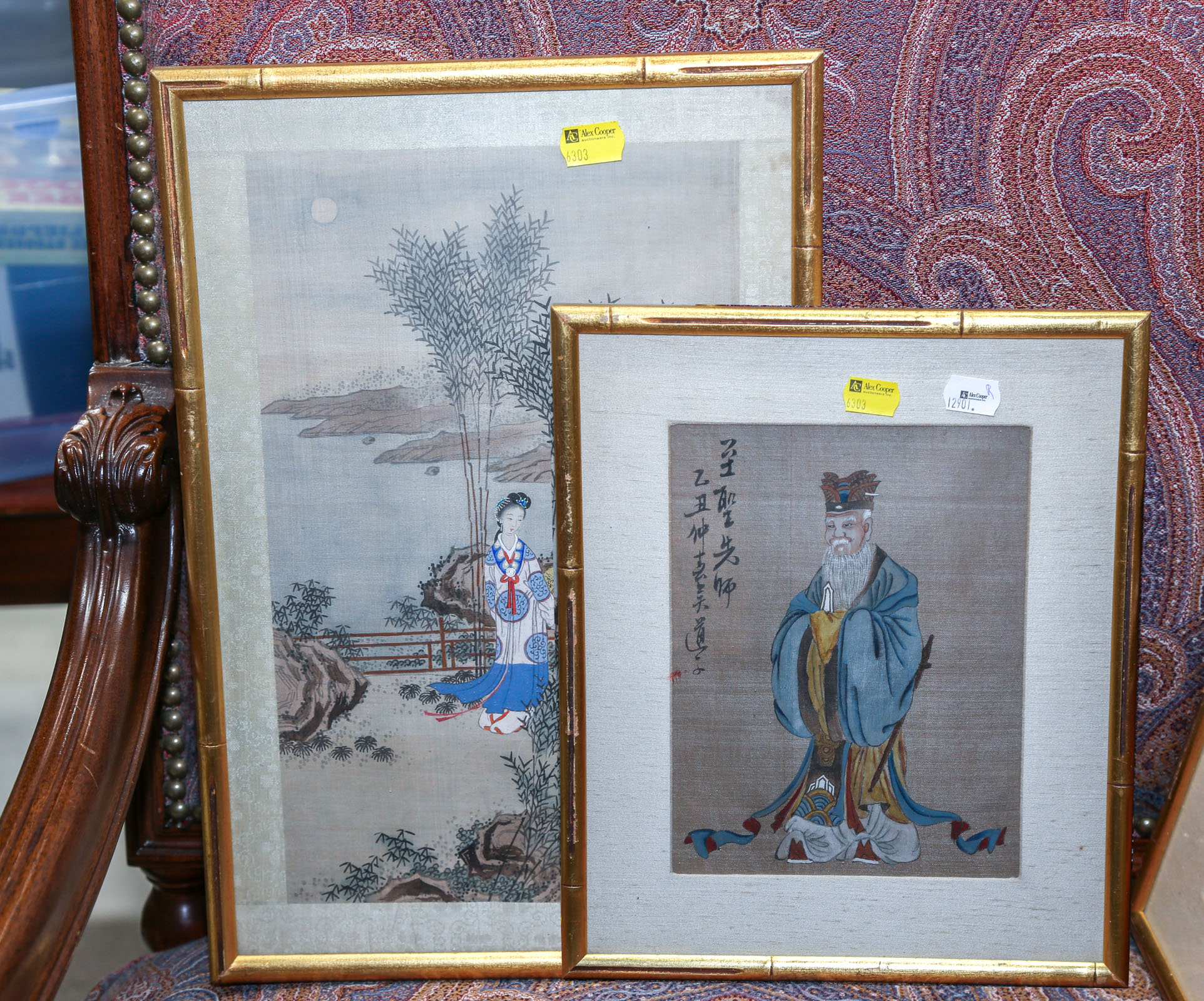 TWO CHINESE PAINTINGS, FRAMED Comprising