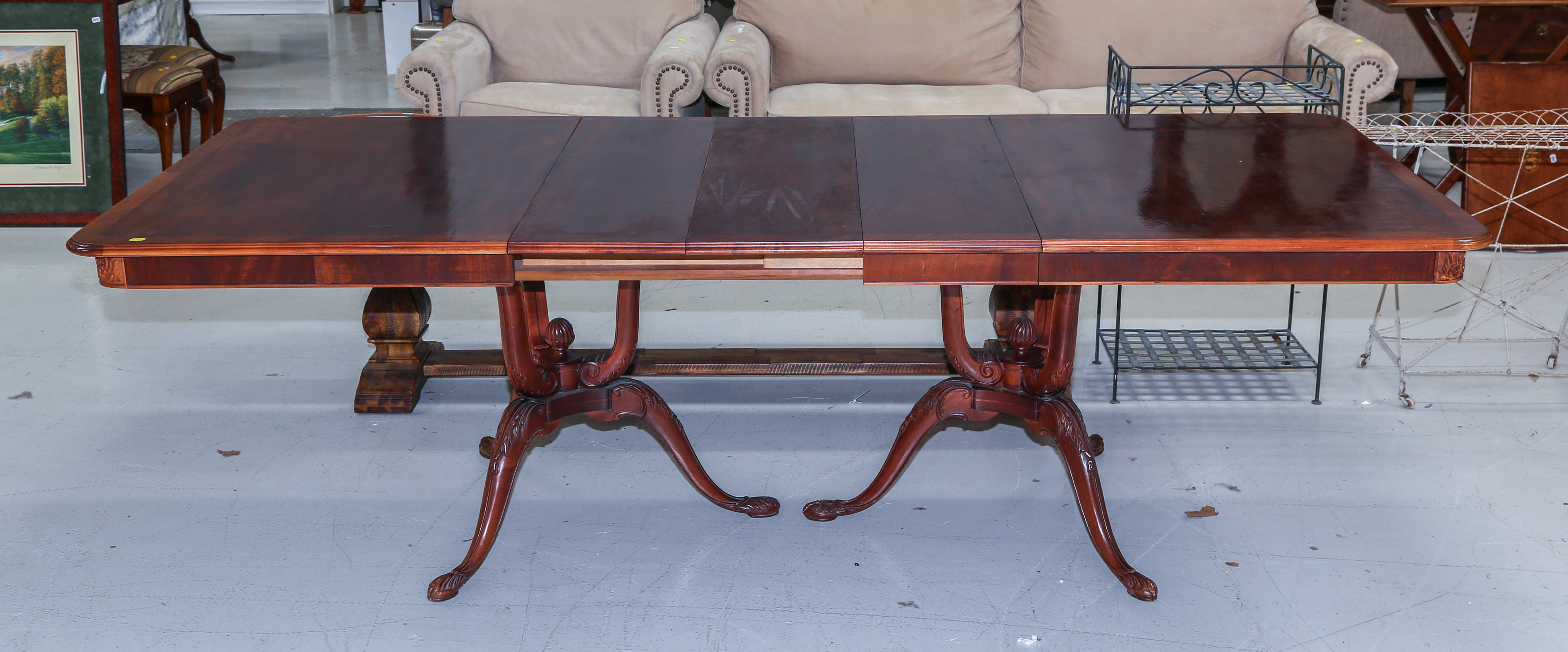 ADAM STYLE CARVED MAHOGANY DINING 3c76d5