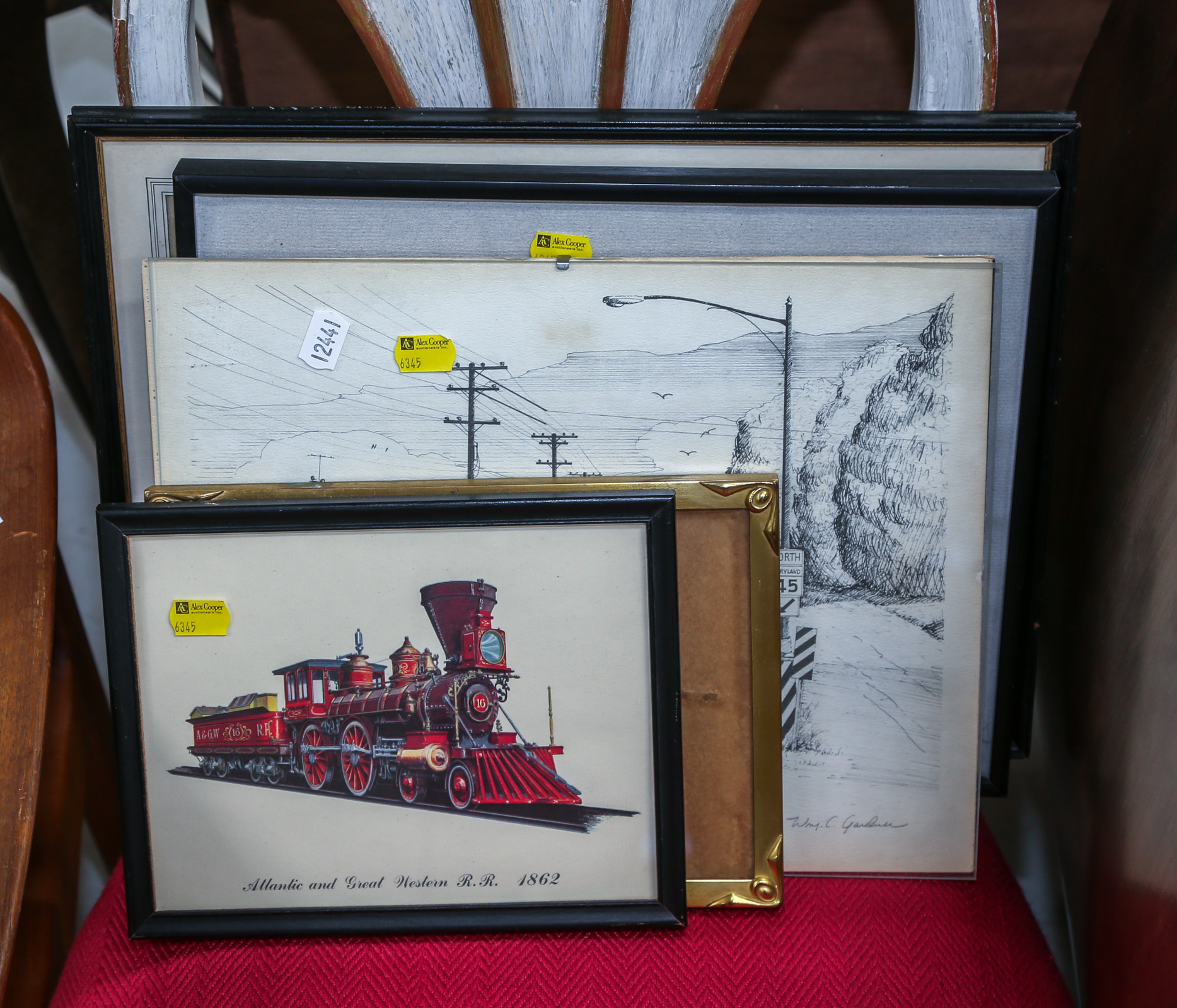 THREE FRAMED PRINTS With an unframed