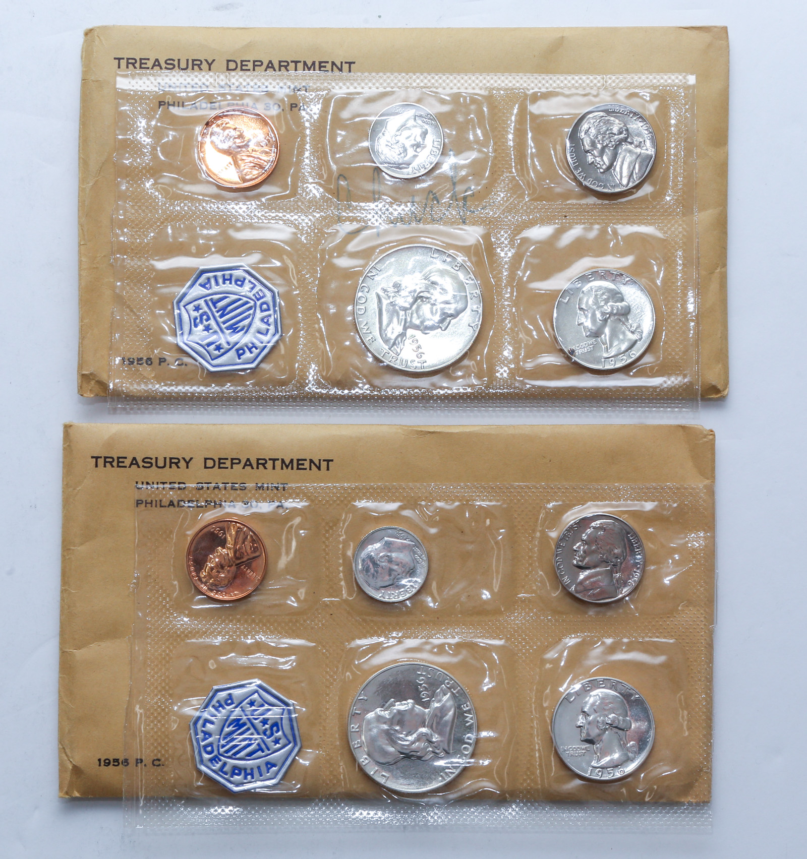 TWO 1956 US PROOF SETS OGP Packaging  3c772f