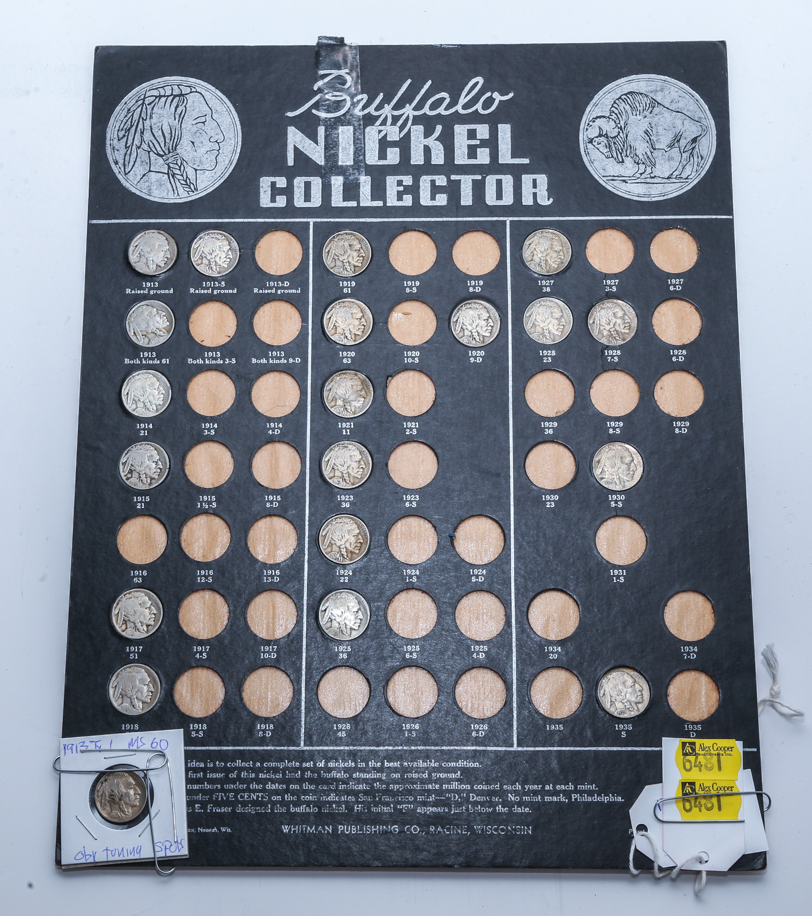 BUFFALO NICKEL COLLECTION IN 1935 WHITMAN